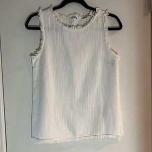Halogen tank top with fringe.